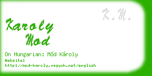 karoly mod business card