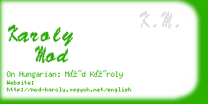 karoly mod business card